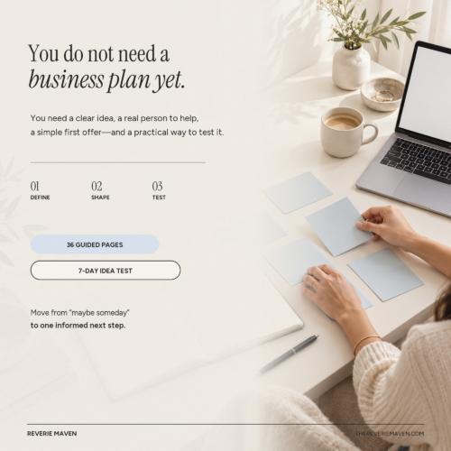 02-you-do-not-need-a-business-plan-yet Future founder planning a business idea with The Dream-to-Business Guide